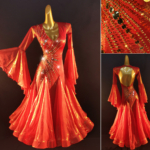 shiny red ballroom dance dress
