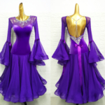 purple velvet ballroom dance dress