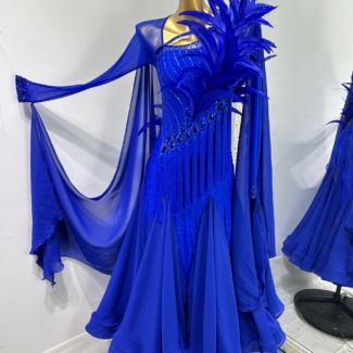 royal blue ballroom dance dress