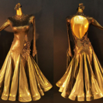 golden ballroom dance dress