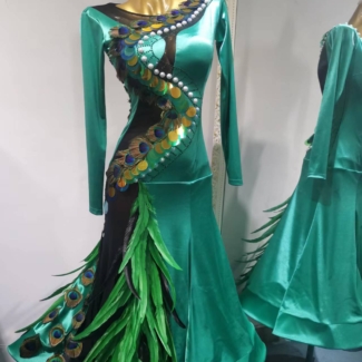 peacock ballroom dance dress