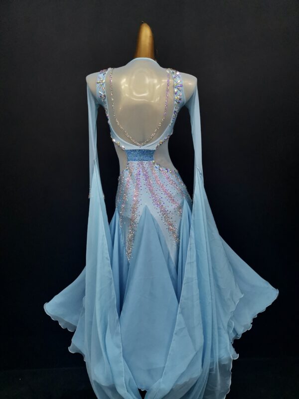 Light blue ballroom and smooth dance dress with or without floats - Image 2