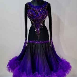 purple ballroom dance dress