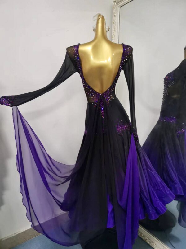 Purple ballroom and smooth dance dress with or without floats - Image 2