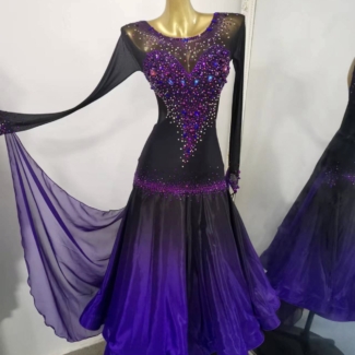 ombre purple ballroom dance dress