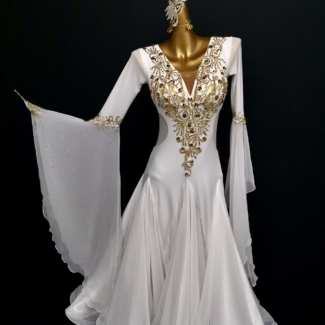 white ballroom dance dress