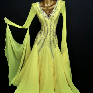 Yellow ballroom and smooth dance dress