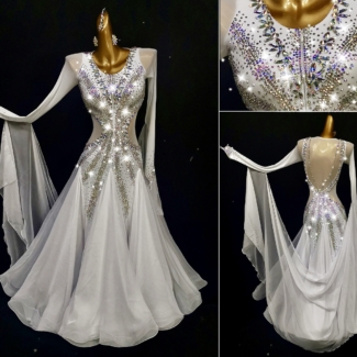 white ballroom gown