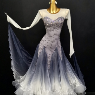 ombre grey ballroom dress