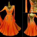orange ballroom dance dress