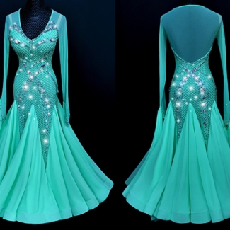 turquoise ballroom dance dress