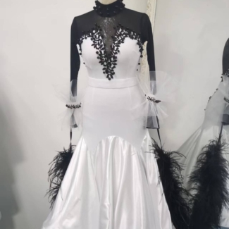 white ballroom dance dress
