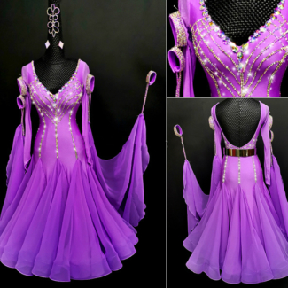purple ballroom dance dress