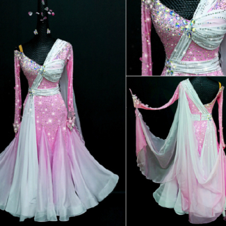 ombre pink ballroom dance dress