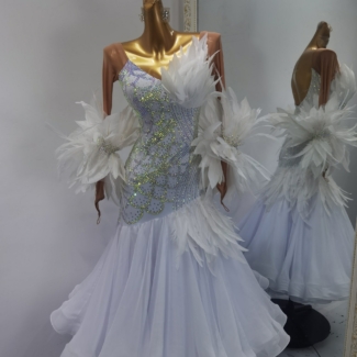 white ballroom dance dress