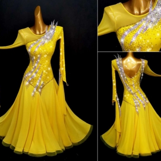 yellow ballroom dance dress