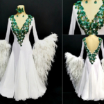 white ballroom dance dress