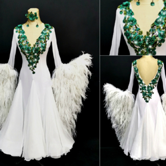 white ballroom dance dress