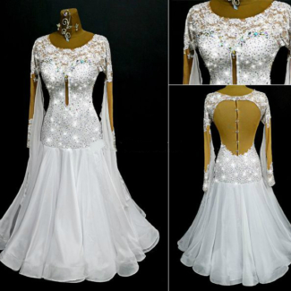 white ballroom dress