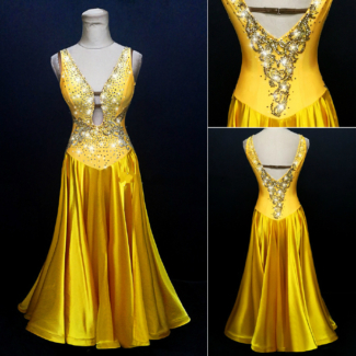 Ballroom and Smooth Dance Dress with Appliques