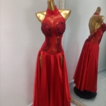 red smooth dance dress