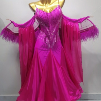 Fuchsia Pink Ballroom and Smooth Dance Dress