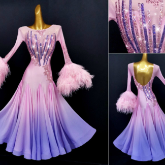 ombre pink ballroom dress
