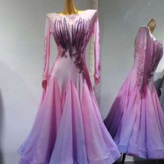 ombre pink ballroom dress