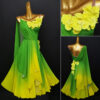 Ombre green and yellow ballroom and smooth dance dress - Image 2