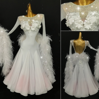 white ballroom dance dress