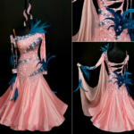 pink orange ballroom dance dress