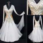 white ballroom dance dress