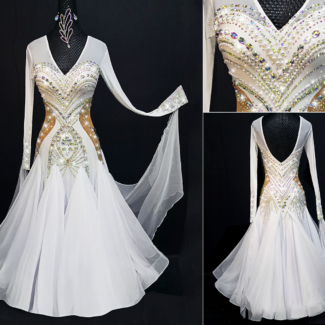 white ballroom dance dress
