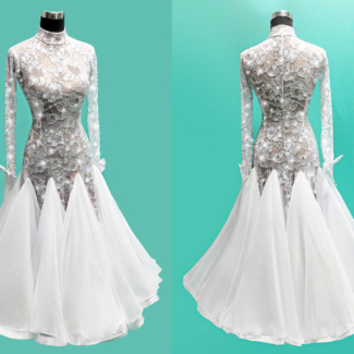 white ballroom dance dress