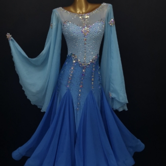 ombre blue ballroom dress