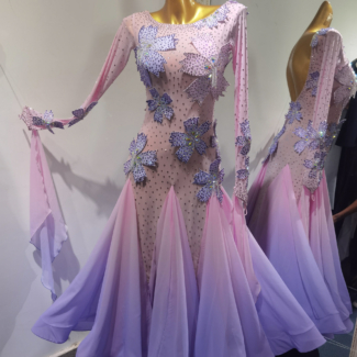 ombre pink ballroom dress