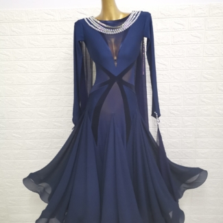 Ballroom and Smooth Dance Dress with Pearl Necklace