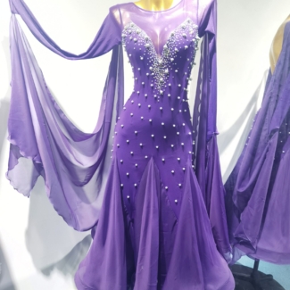 purple ballroom dance dress
