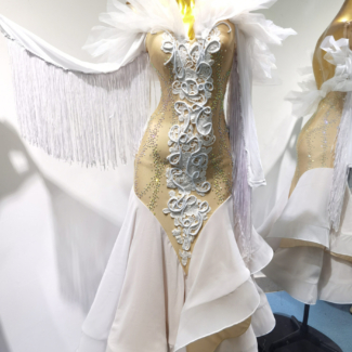 white ballroom dance dress