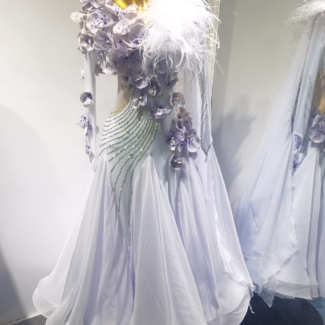 white ballroom dress