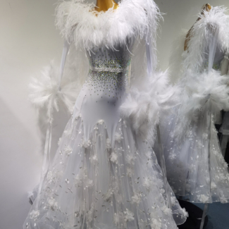 white ballroom dress