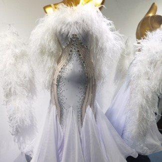 white ballroom dance dress