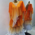 ombre orange ballroom dress