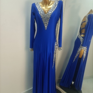 Dance Dress with White Stones & Slit