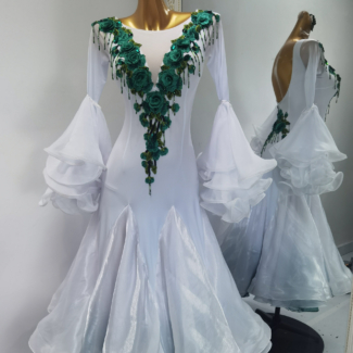 white ballroom dance dress