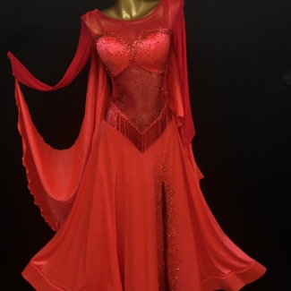 red ballroom dance dress