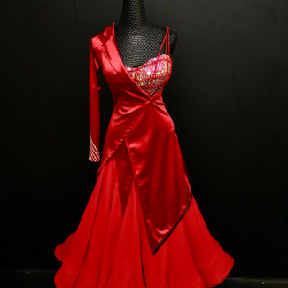 red ballroom dance dress