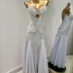 white smooth dance dress