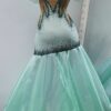 Mint green ballroom and smooth dance dress with slit - Image 2