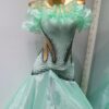 Mint green ballroom and smooth dance dress with slit
